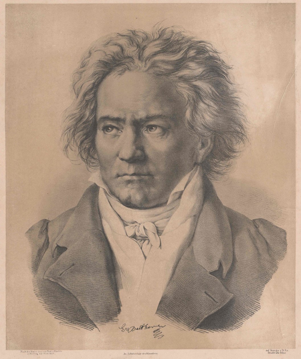 Ludwig van Beethoven (nyomtatás) alkotó: Artist Unknown