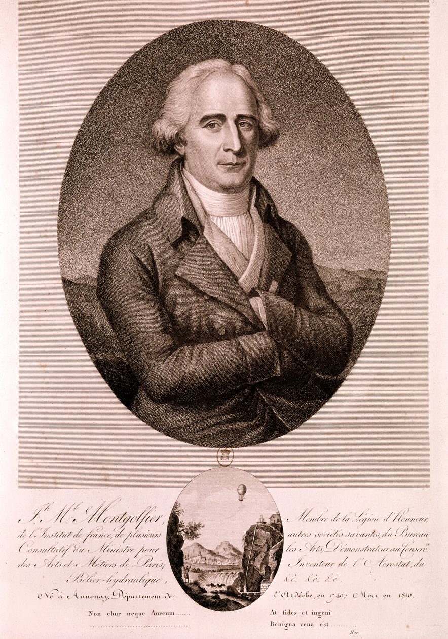 MONTGOLFIER Joseph Michel, a repülés úttörője (metszet) alkotó: Artist Unknown