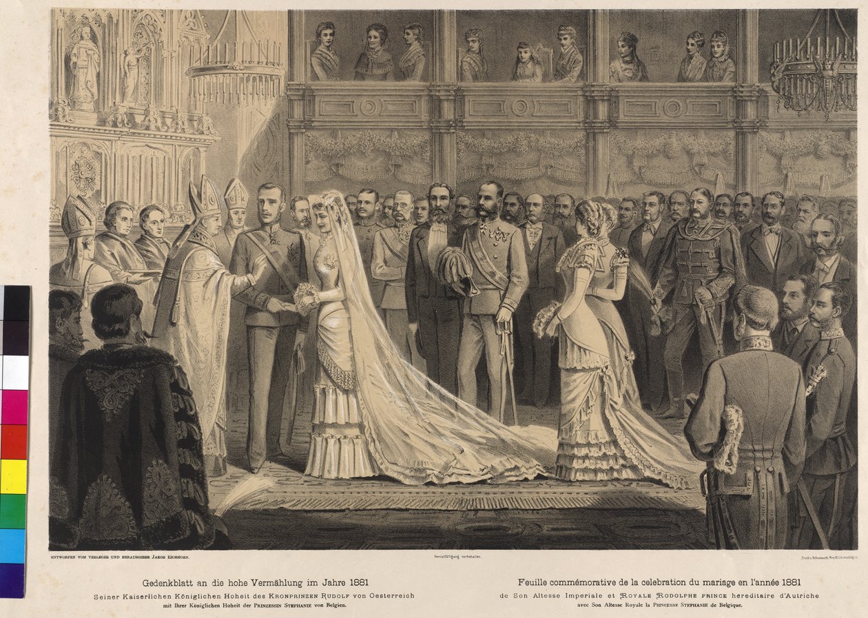 Rudolf trónörökös és Stephanie belga hercegnő házassági ceremóniája alkotó: Artist Unknown