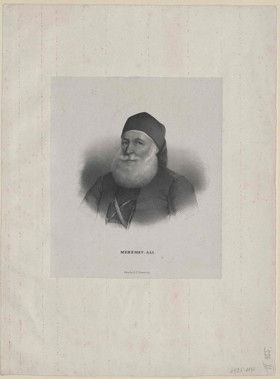 Mehemed Ali bashaw (nyomtatás) alkotó: Artist Unknown