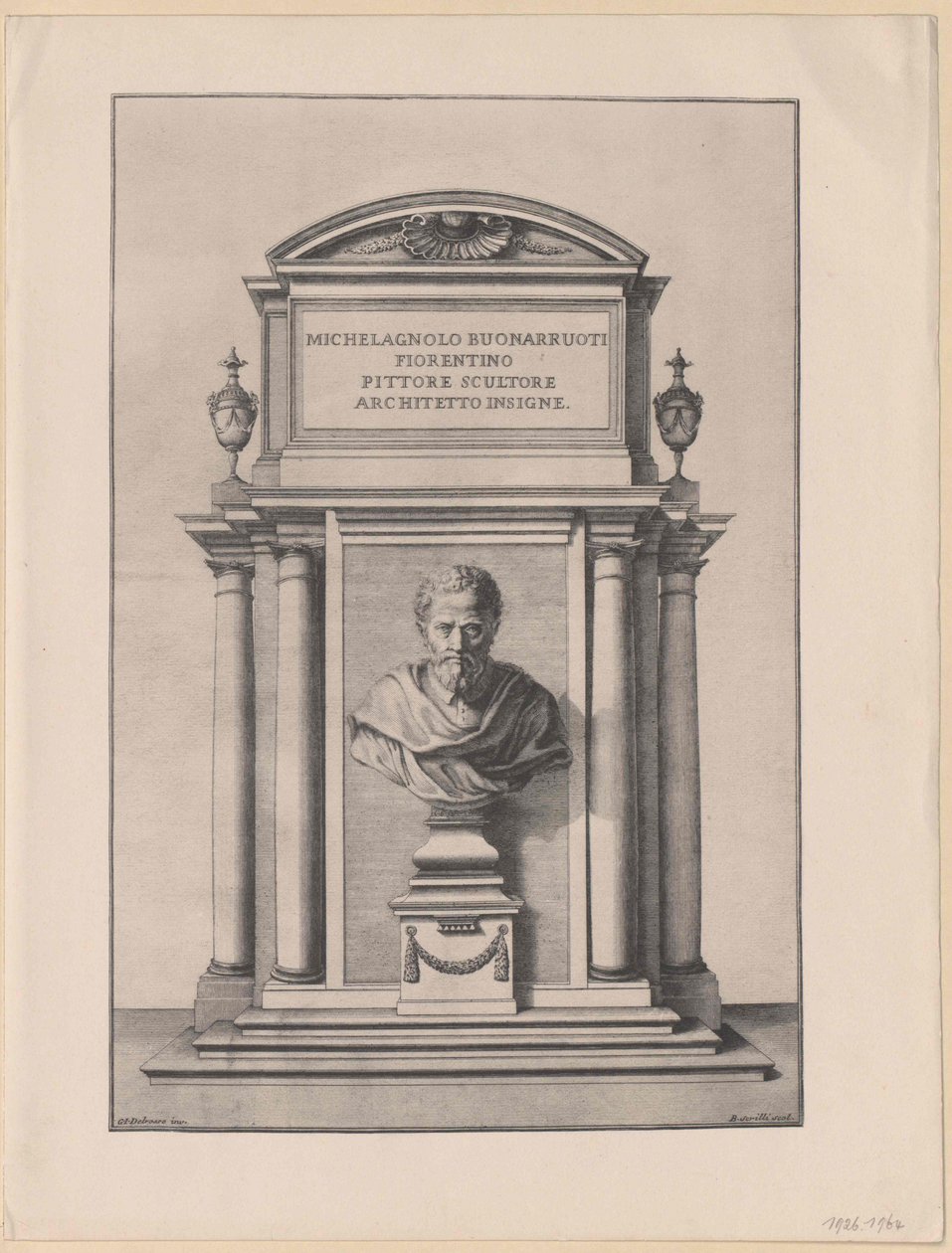 Michelangelo Buonarotti (nyomtatás) alkotó: Artist Unknown