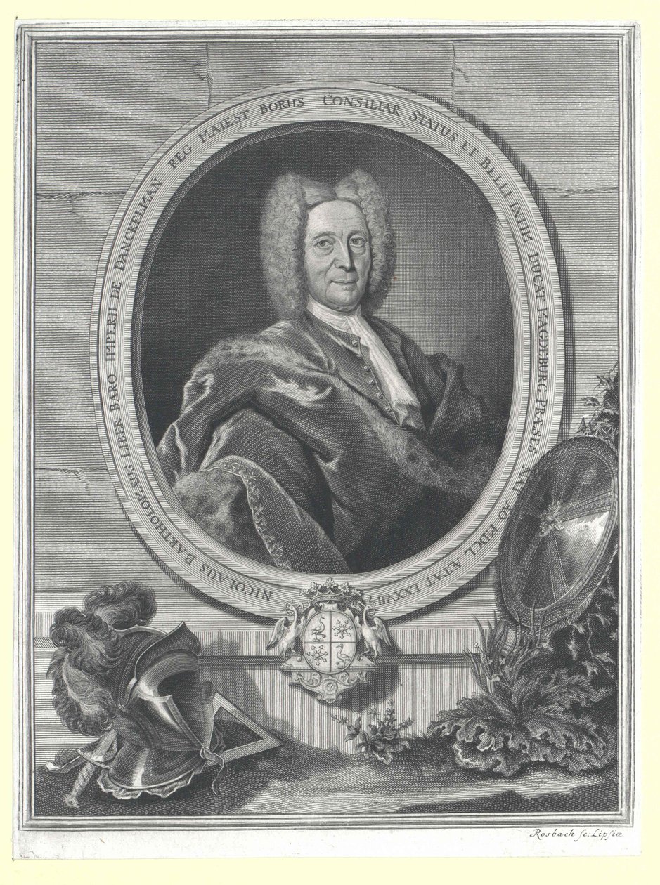 Nikolaus Bartholomew Baron von Danckelmann (nyomtatás) alkotó: Artist Unknown