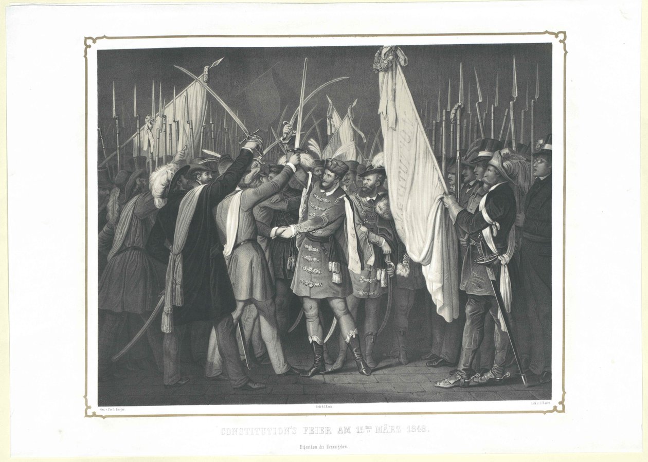 Az 1848. március 15-i alkotmányozási ünnepségről alkotó: Artist Unknown