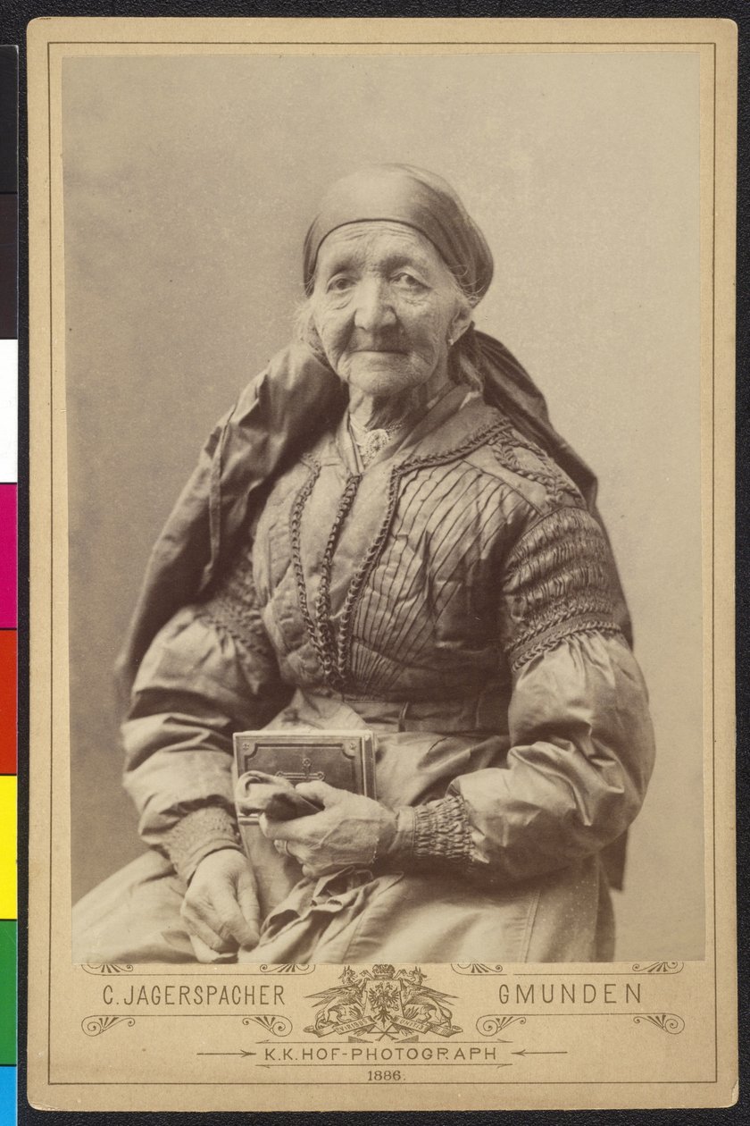 Öregasszony lovasruhában - Felső-ausztriai alkotó: Artist Unknown