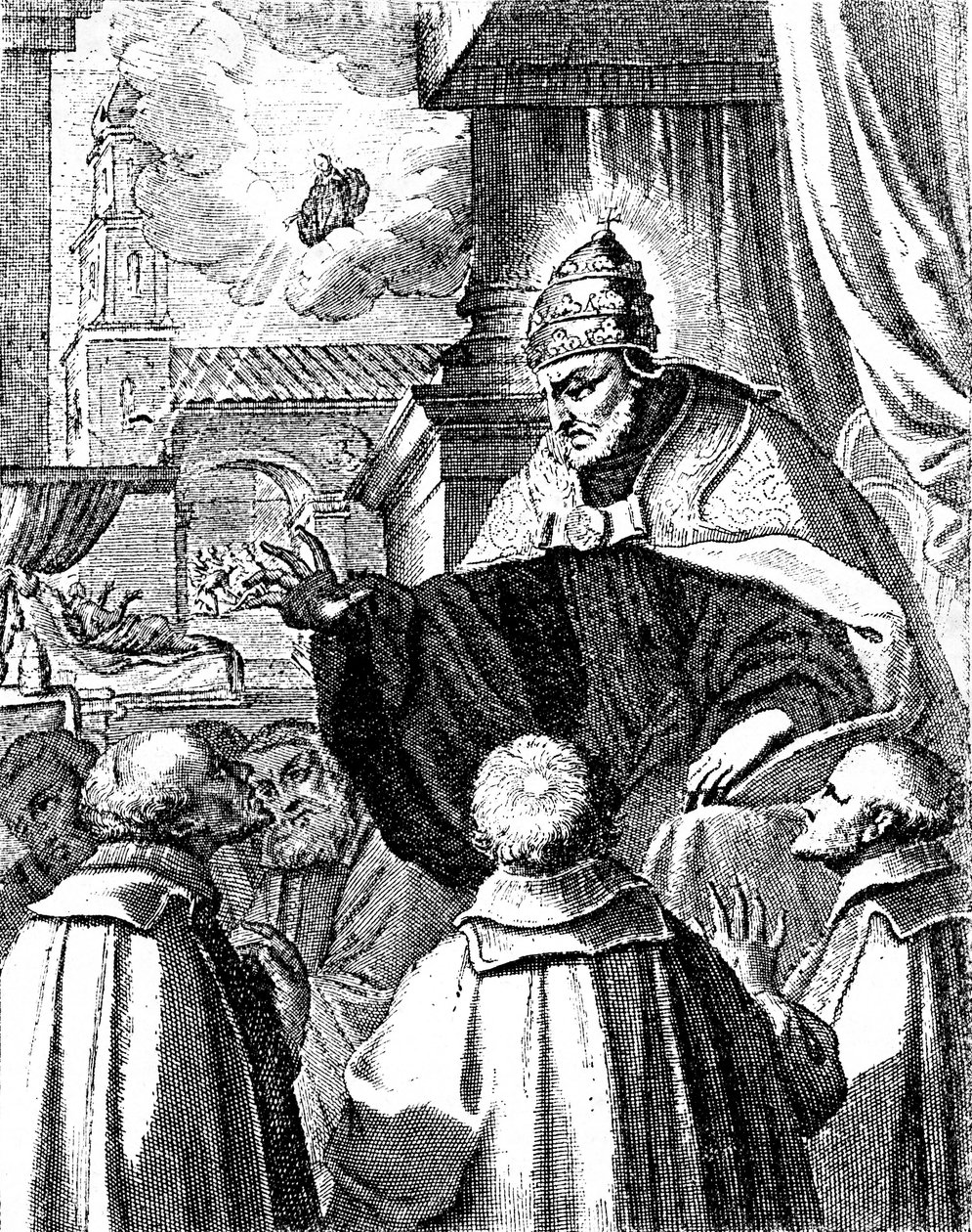Pápai küldöttek I. Mihály konstantinápolyi udvarában, Az 1054-es skizma (metszet) alkotó: Artist Unknown