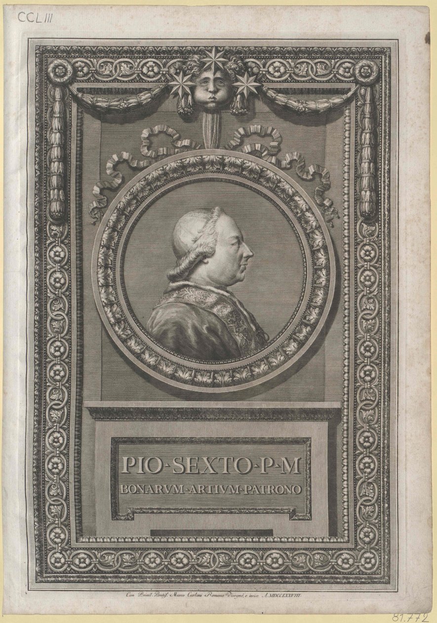 VI. Pius pápa (nyomtatás) alkotó: Artist Unknown