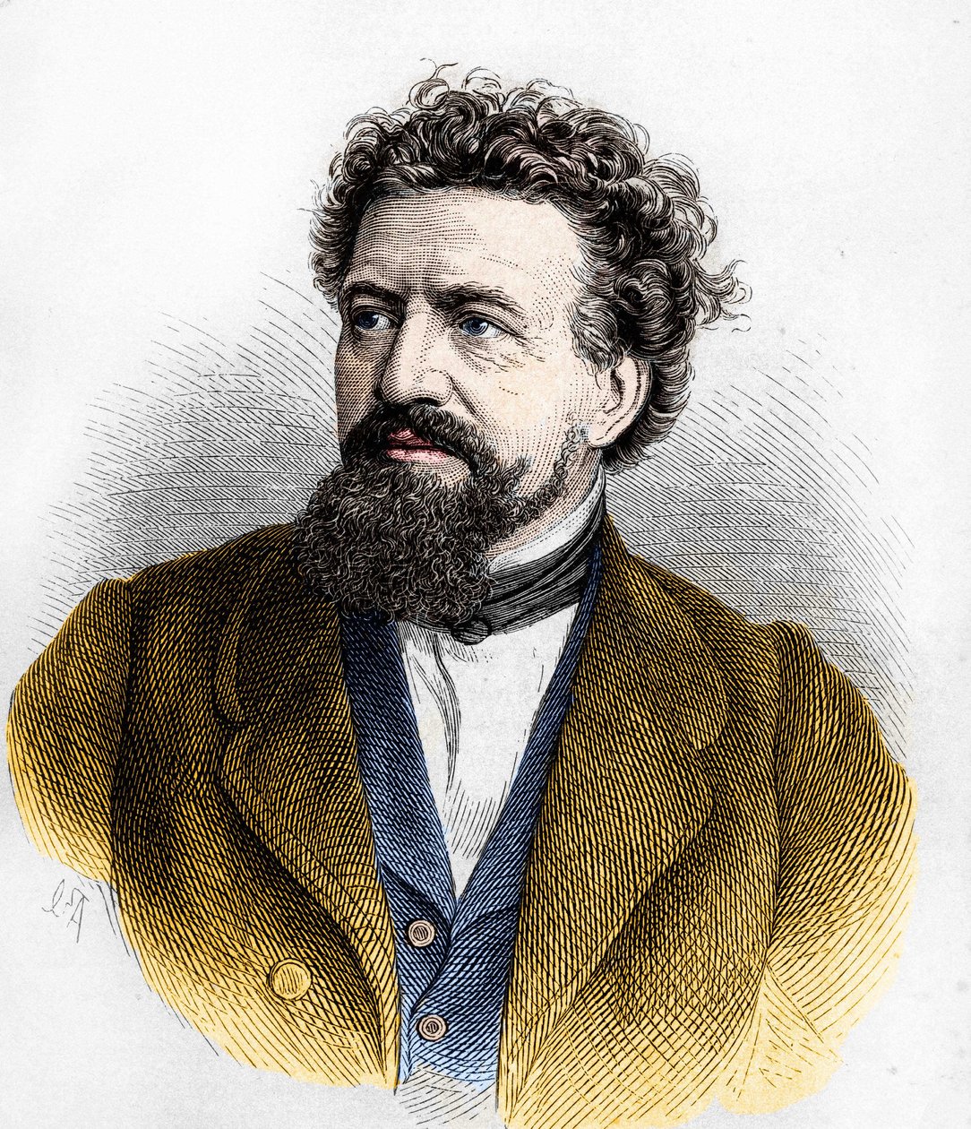Hermann von Lingg portréja . alkotó: Artist Unknown