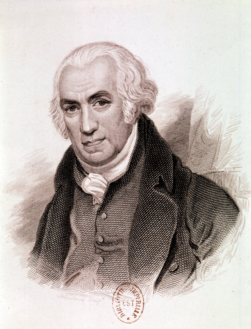 James Watt skót feltaláló, gépészmérnök és vegyész portréja (metszet) alkotó: Artist Unknown