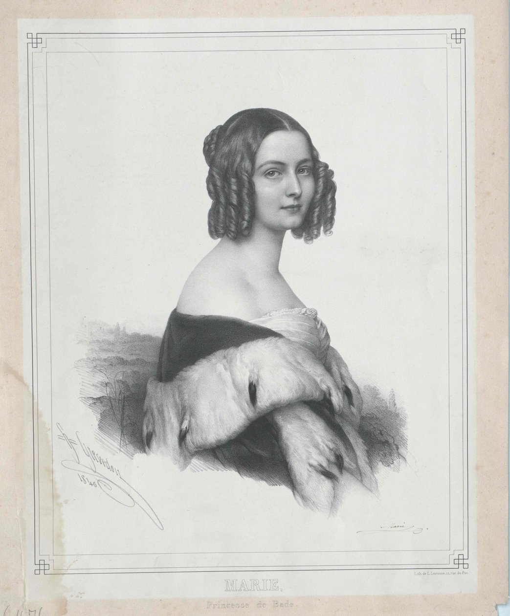 Baden Marie hercegnő (nyomtatás) alkotó: Artist Unknown