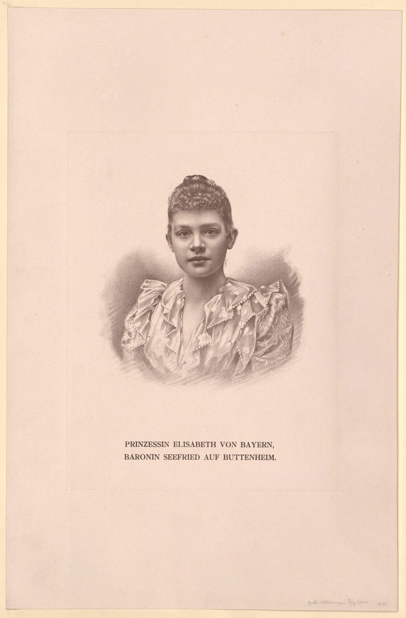 Elisabeth bajor hercegnő (nyomtatás) alkotó: Artist Unknown