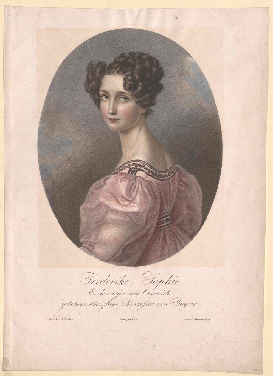 Sophie Bayern-Zweyb.-Birkenfeld hercegnője (nyomtatás) alkotó: Artist Unknown