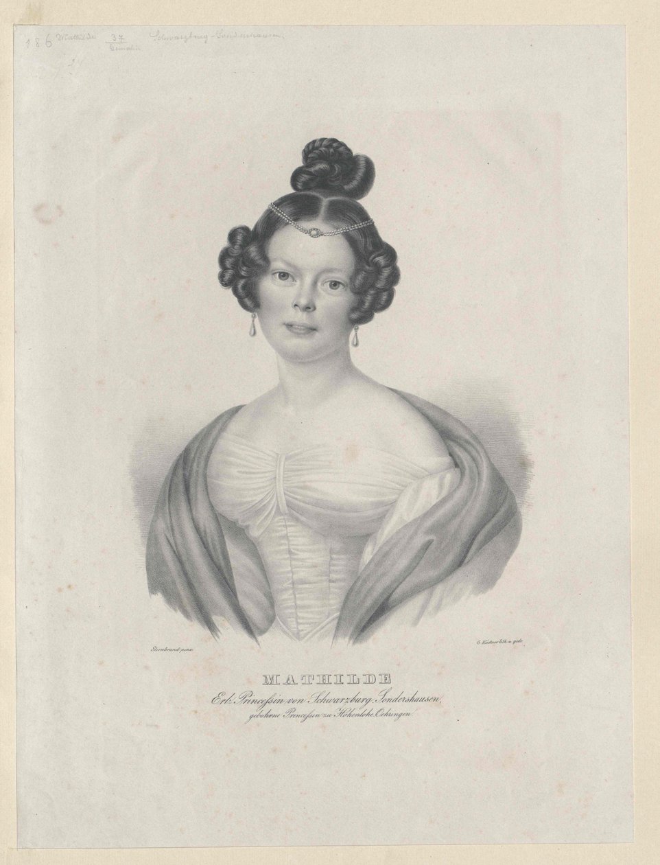 Hohenlohe-Oehringen Mathilde hercegnője alkotó: Artist Unknown