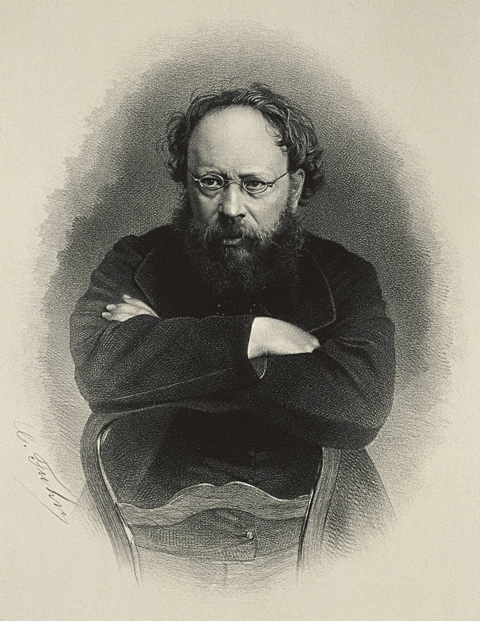 Proudhon, Pierre-Joseph (1809-1865). Francia szocialista teoretikus és közgazdász. Litográfia alkotó: Artist Unknown