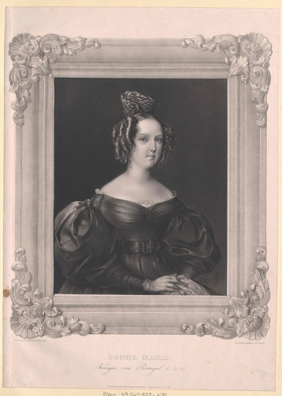 Portugália királynője Mária II da Honor alkotó: Artist Unknown