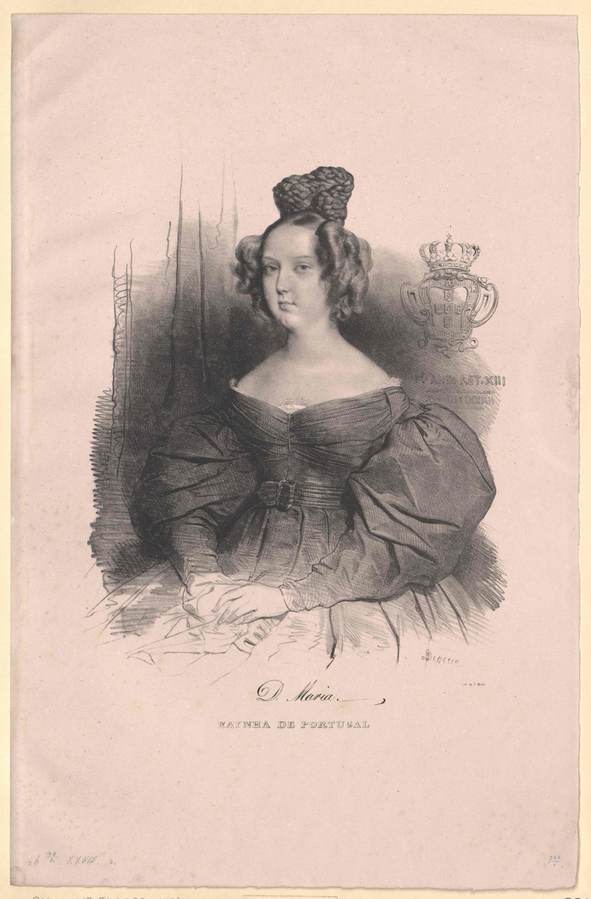 Portugália királynője Mária II da Honor alkotó: Artist Unknown