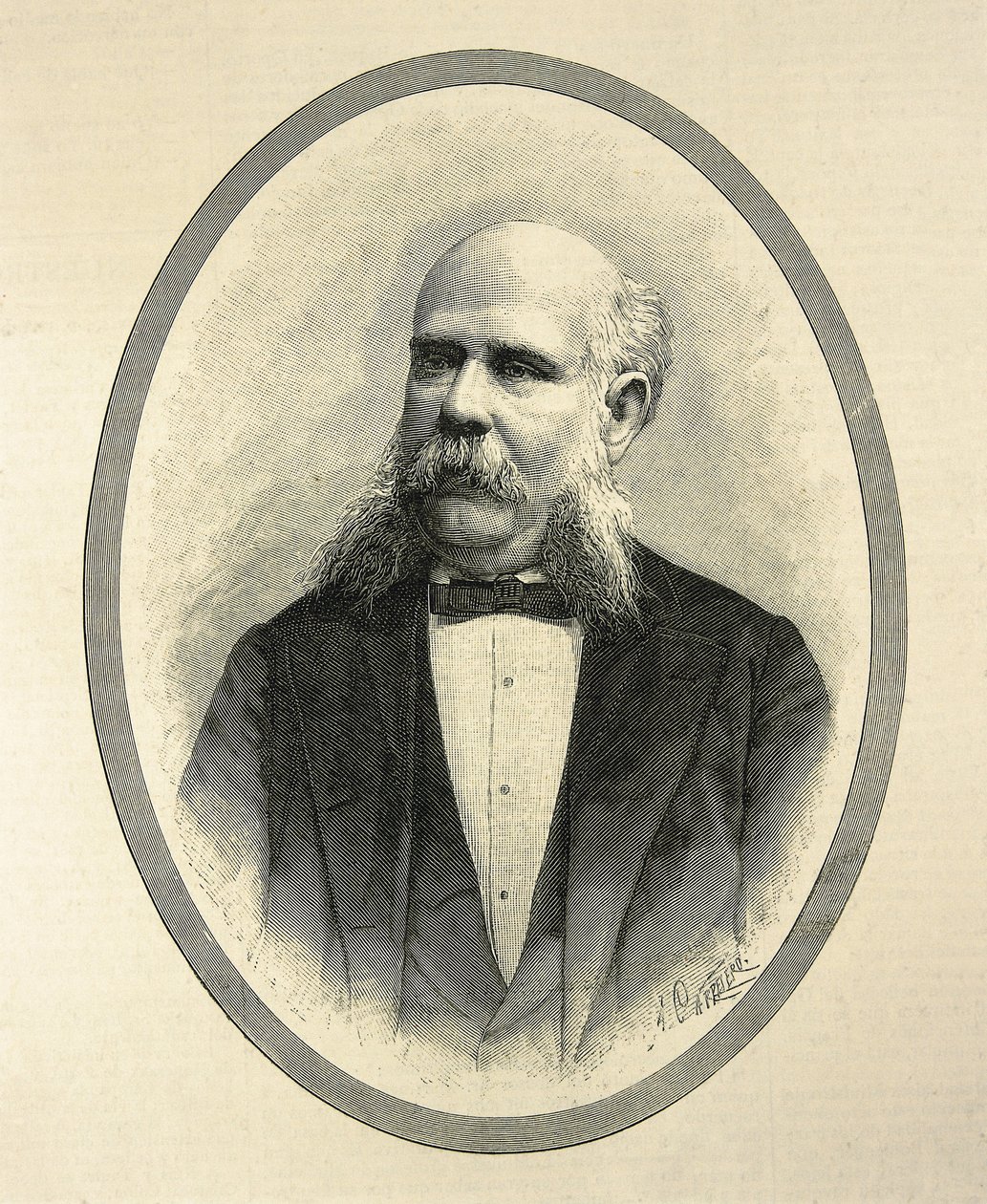 RIUS I TAULET, Francesc de Paula (1833-1889). Spanyol ügyvéd és politikus. Barcelona polgármestere és az 1888-as barcelonai világkiállítás támogatója. Portréja megjelent A. Carretero "La Ilustracion Espanola y Americana" című könyvében. Metszet. alkotó: Artist Unknown