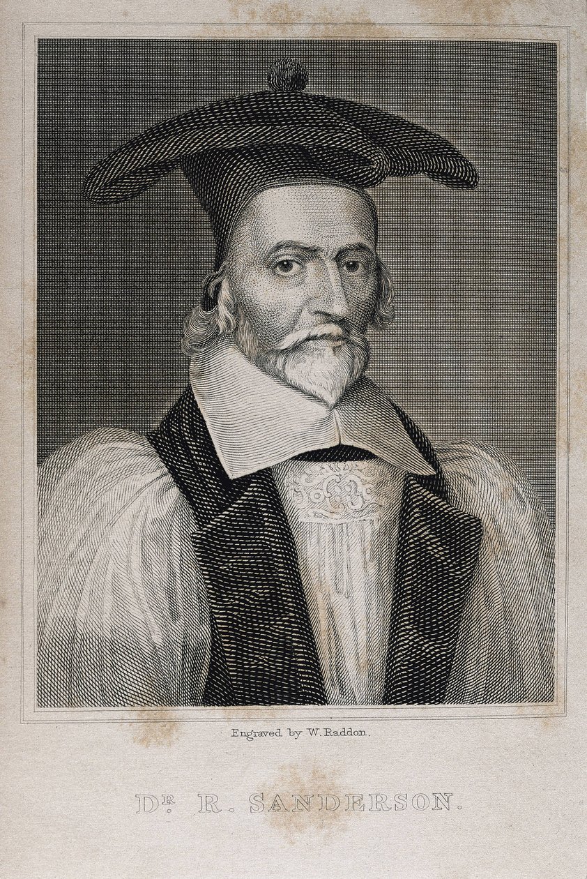 SANDERSON, Robert (1587-1663). Angol teológus és kazuista. Metszet. alkotó: Artist Unknown