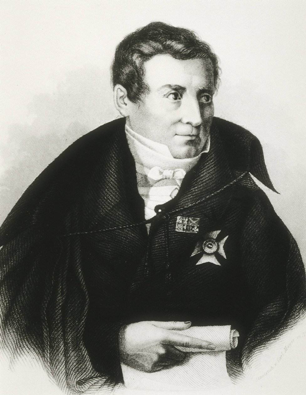 SCHLEGEL, August Wilhelm von (1767-1845). A romantika német teoretikusa. Litográfia. alkotó: Artist Unknown