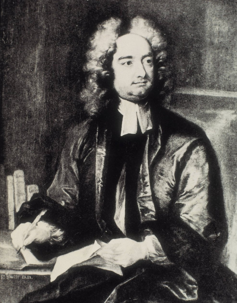 SWIFT, Jonathan (1667-1745). Ír pap és szatirikus író. Portré a dublini Szent Patrik-székesegyház dékánjaként Charles Jervas (1675-1739) festménye után. Metszet. Magántulajdonban. alkotó: Artist Unknown