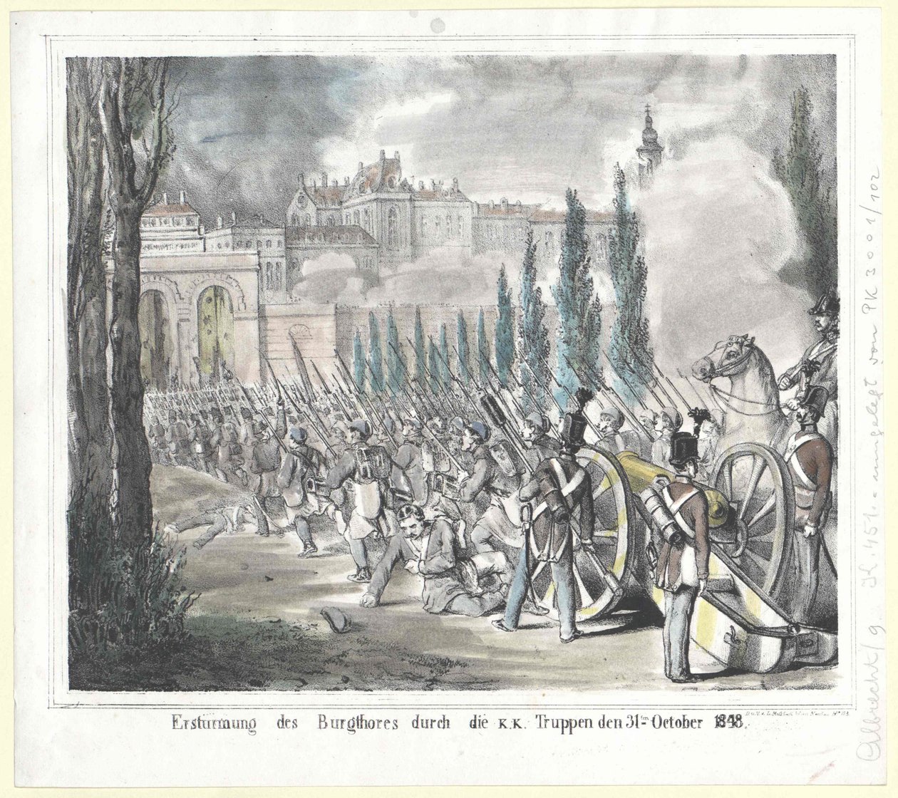 A várkapu megrohamozása a k. k. csapatok által 1848. október 31-én. alkotó: Artist Unknown