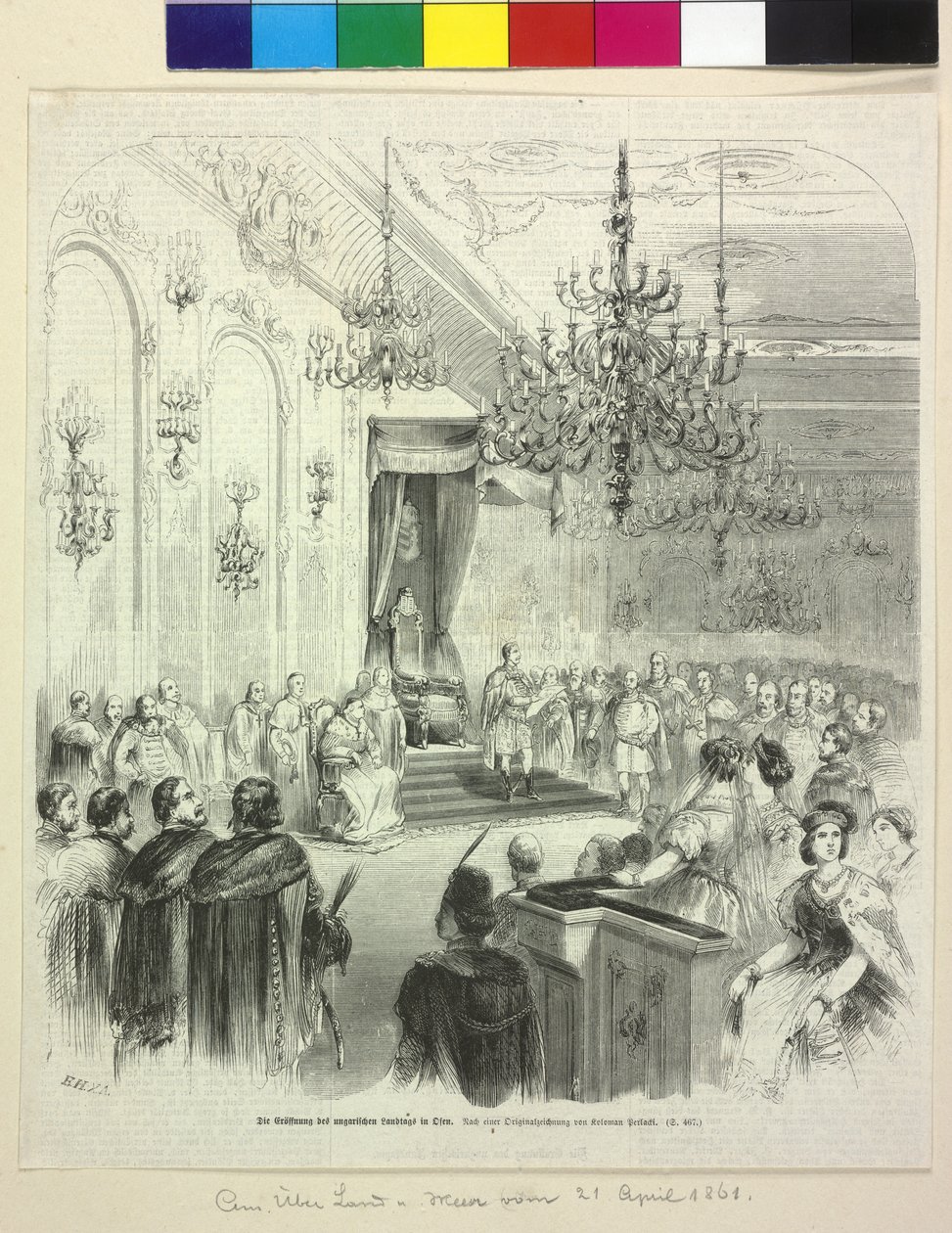 A Magyar Landtag felavatása Budán 1861. április 6-án gróf Apponyi György által. alkotó: Artist Unknown