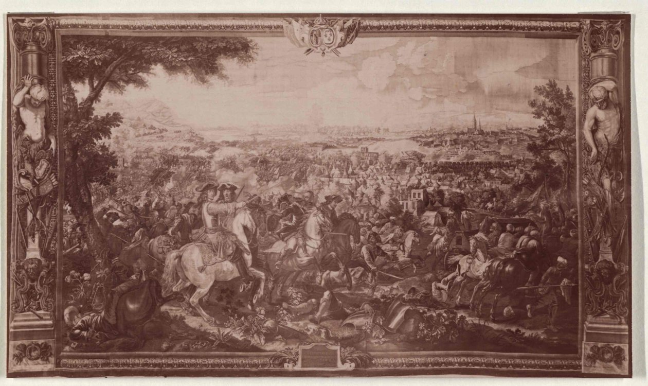 Bécs domborműve az 1683-as Gobelin faliszőnyegen a bécsi Hofburg palota "Ritterstube"-jában. alkotó: Artist Unknown