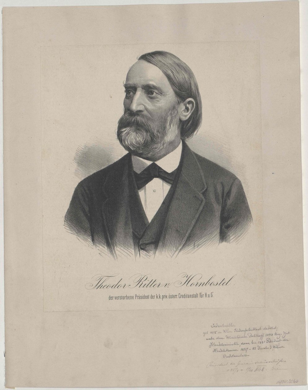 Theodor Ritter Hornbostel (nyomtatás) alkotó: Artist Unknown