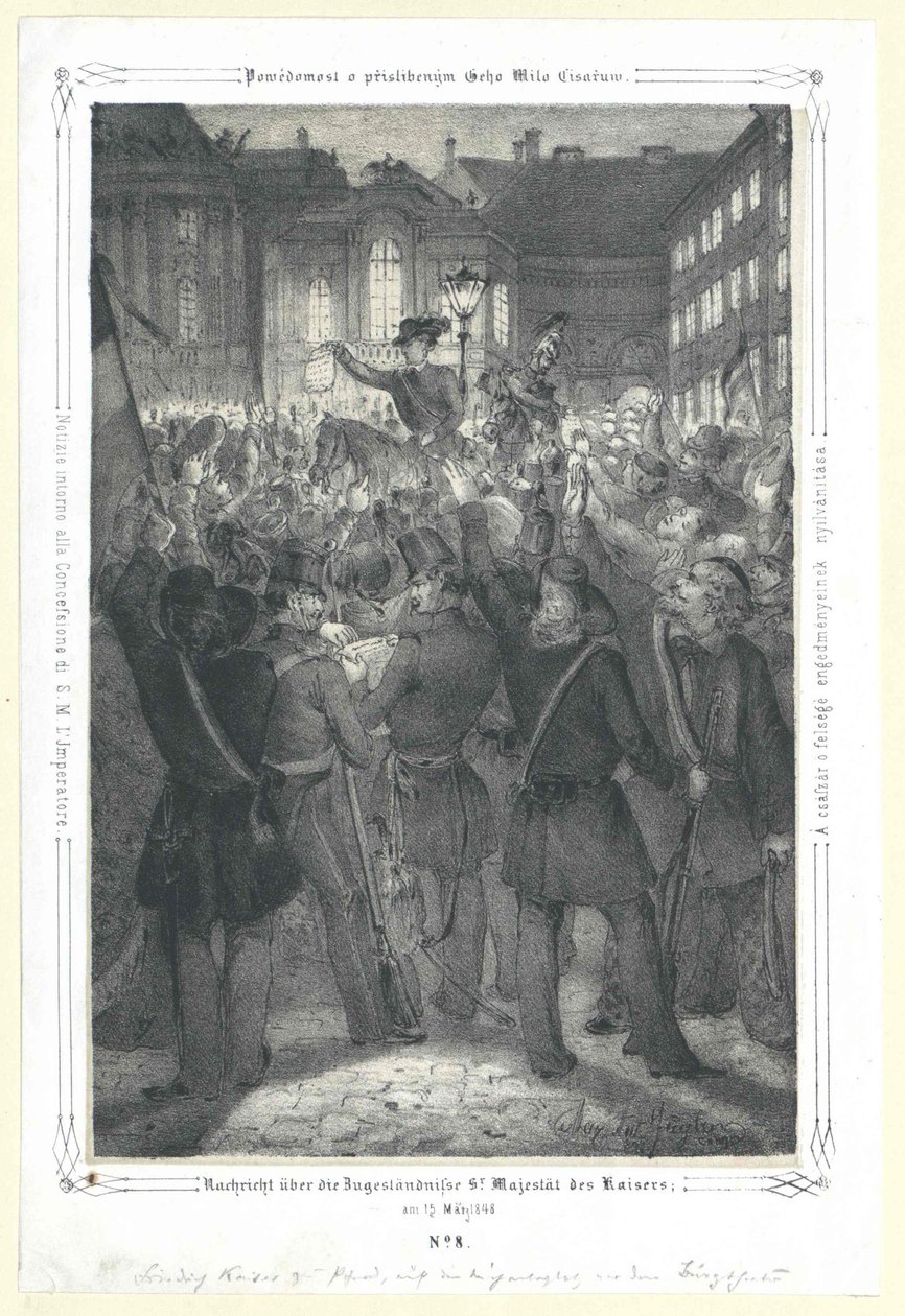 Szó az engedményen keresztül Uram felség a császár 1848. május 15-én alkotó: Artist Unknown
