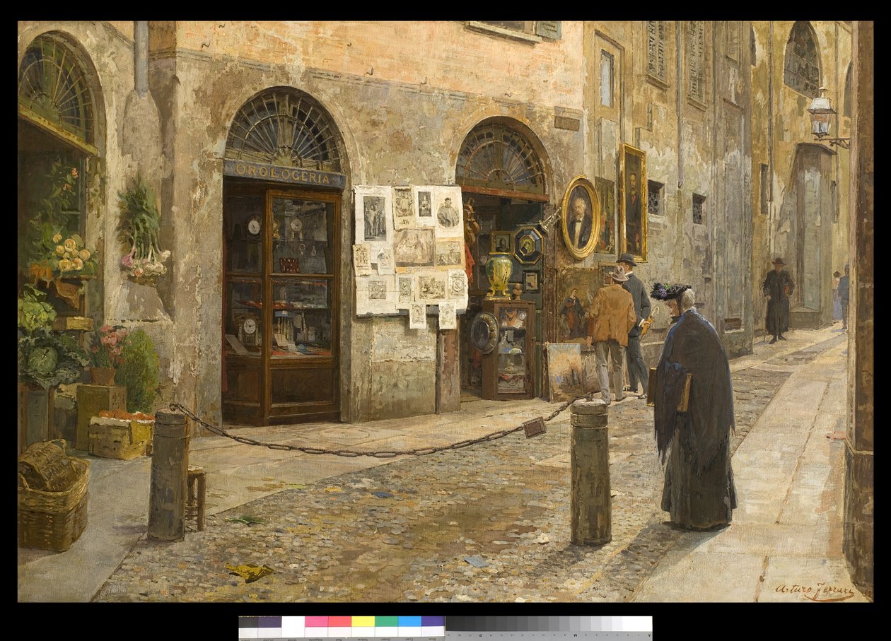 Via San Bernardino alle Ossa, Milánó, Olaszország, 1912 alkotó: Arturo Ferrari