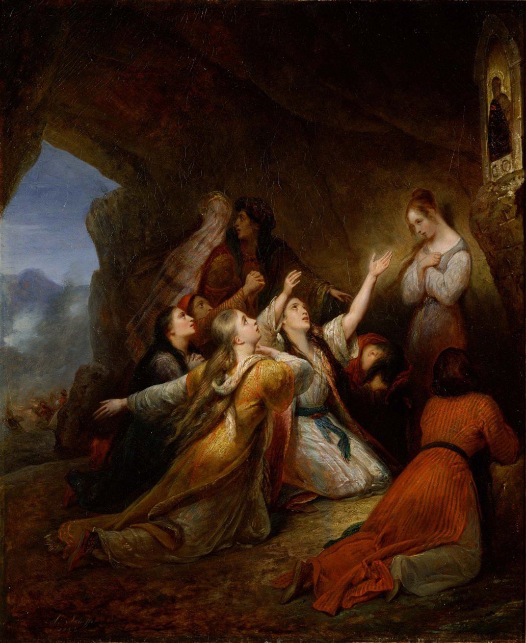 Könyörgő görög nők a Segítő Szűznél, 1826 alkotó: Ary Scheffer