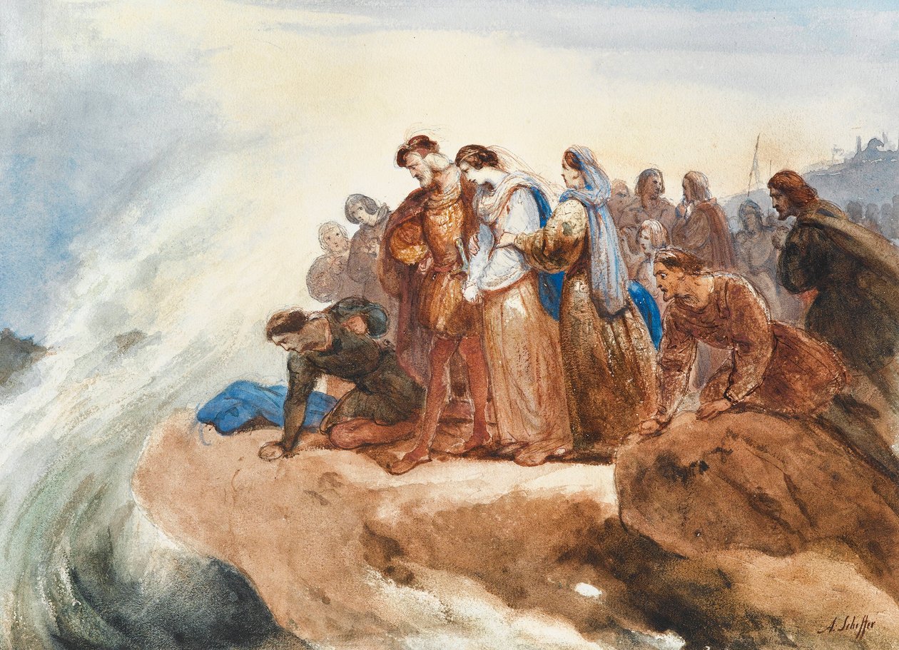 Illusztráció Friedrich Schiller Der Taucher, A búvár című balladájához. alkotó: Ary Scheffer