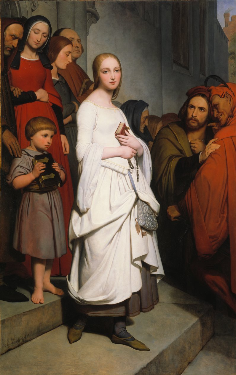 Marguerite elhagyja a templomot, 1838 alkotó: Ary Scheffer