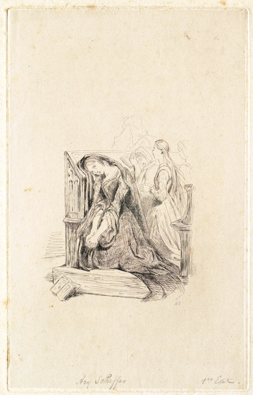Marguerite a templomban alkotó: Ary Scheffer