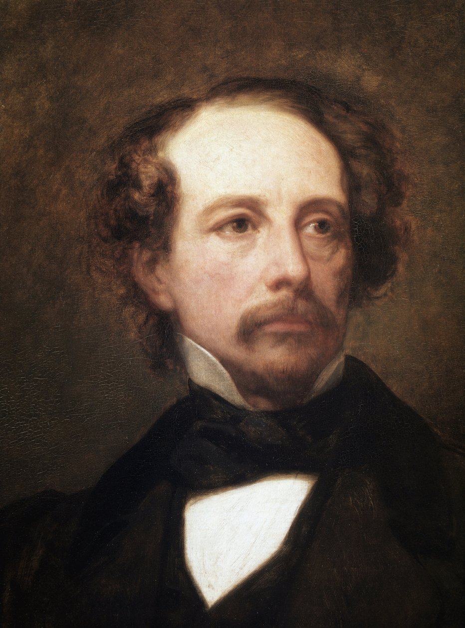 Charles Dickens brit író portréja, részlet (olaj, vászon alkotó: Ary Scheffer