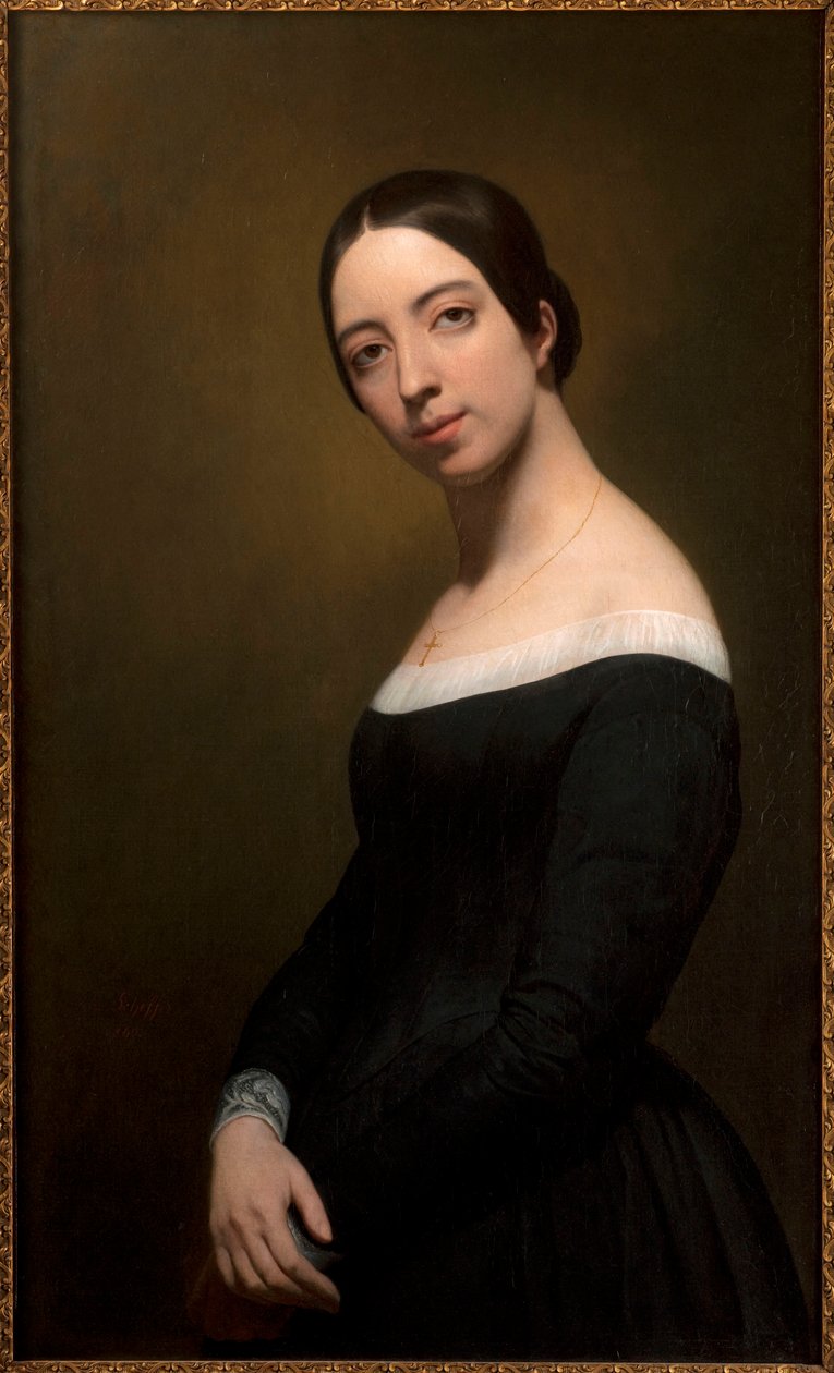 Pauline Viardot énekesnő és zeneszerző portréja 1821-1910, 1840. alkotó: Ary Scheffer