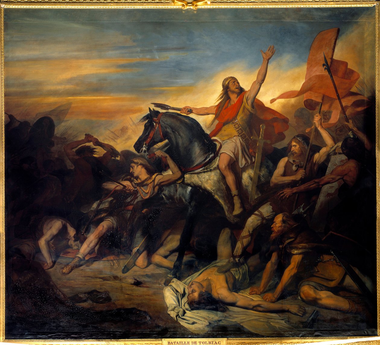A tolbiaci csata, Clovis győzelme (466-511) az alamanok felett (496). Ary Scheffer festménye (1795-1858) alkotó: Ary Scheffer