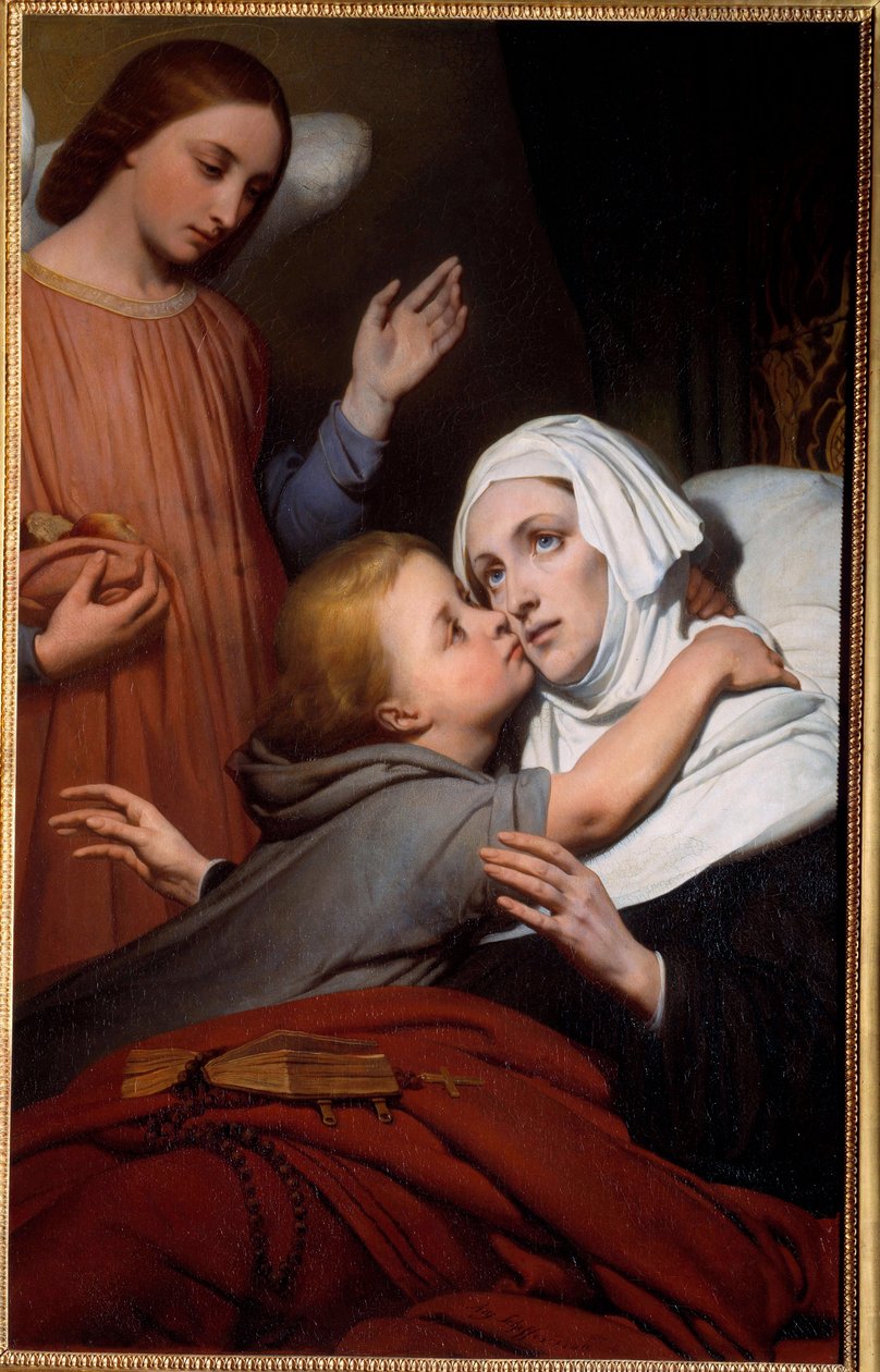 A jótékonykodó gyermek Egy kisgyerek csókot ad egy allite nőnek. Ary Scheffer (1795-1858) festménye, 1840 Nantes, Musee des Beaux Arts alkotó: Ary Scheffer