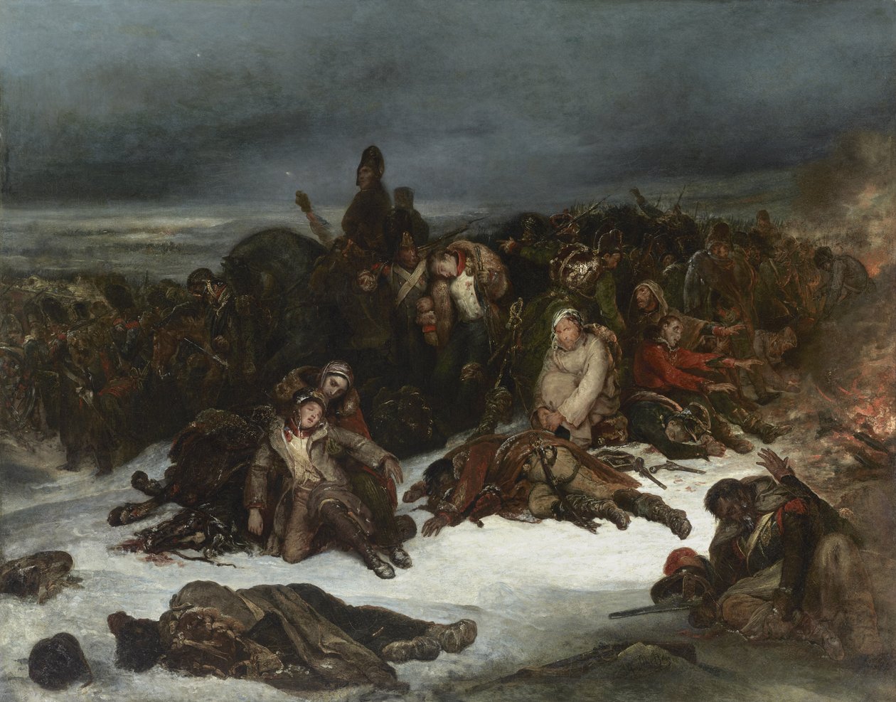 Napóleon hadseregének visszavonulása Oroszországból 1812-ben alkotó: Ary Scheffer