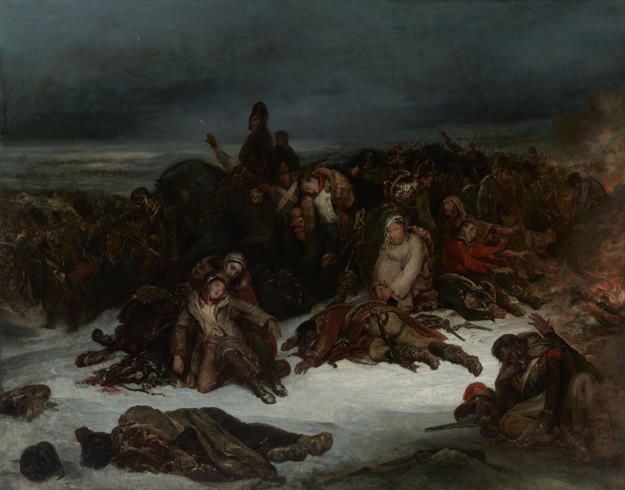 Napóleon hadseregének visszavonulása Oroszországból 1812-ben alkotó: Ary Scheffer