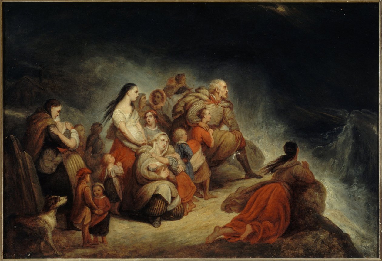 A vihar, 1820 körül (olaj, fa, aranyozás, vászon) alkotó: Ary Scheffer