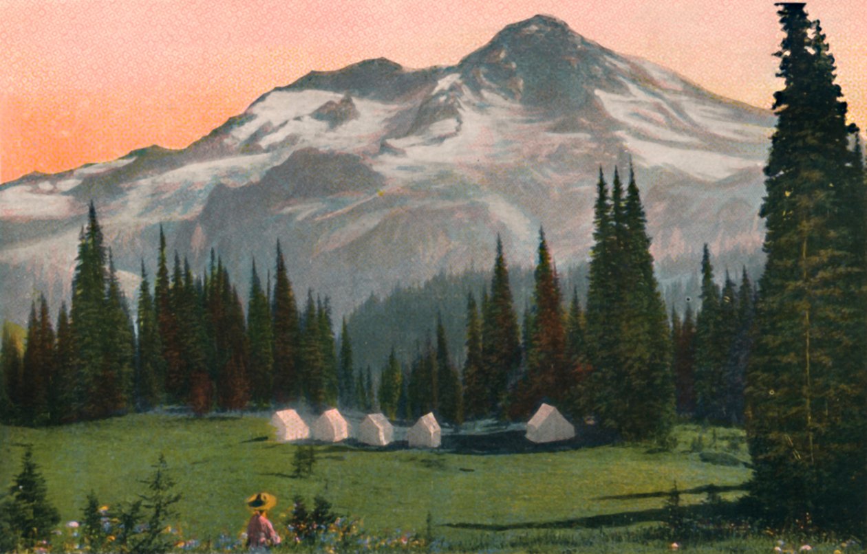 Mount Rainier az indiai Henrystől, 1916 alkotó: Asahel Curtis