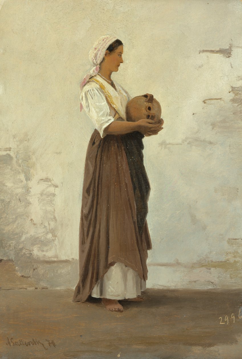 Capri lány, 1871 (olaj, papír, kartonra fektetve) alkotó: Ascan Lutteroth