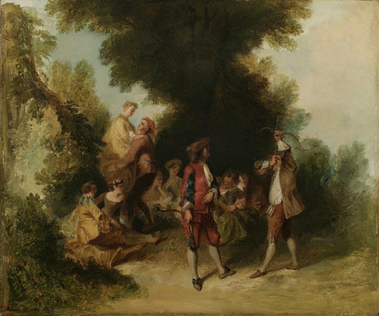 Férfiasság, Nicolas Lancret nyomán, 1840 (olaj, karton) alkotó: Asher Brown Durand