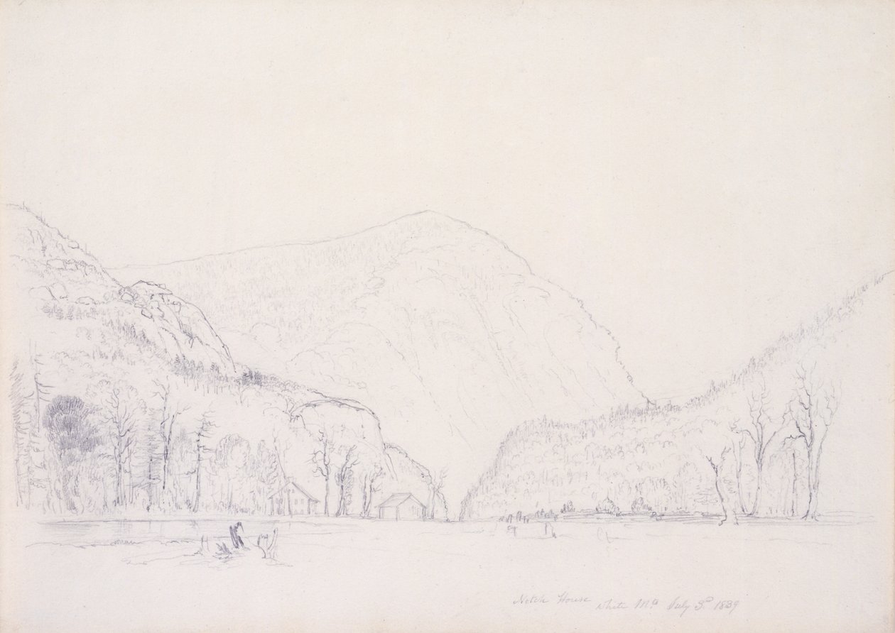 Notch House, White Mountains, New Hampshire, 1839 (grafit, papír) alkotó: Asher Brown Durand
