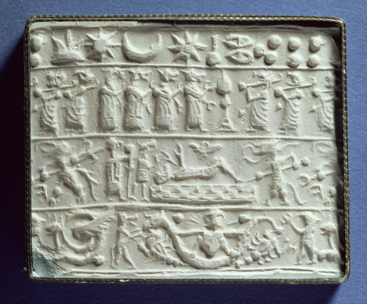 Hengerpecsét lenyomat, neo-asszír időszak (gipsz) alkotó: Assyrian School