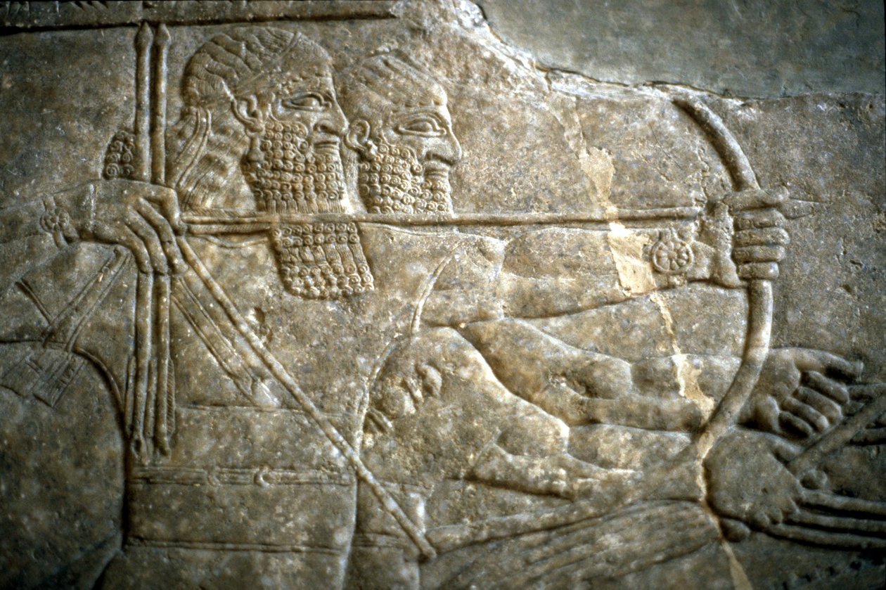 II. Ashurnasirpal király egy királyi oroszlánvadászat során, ie 650-620 között alkotó: Assyrian