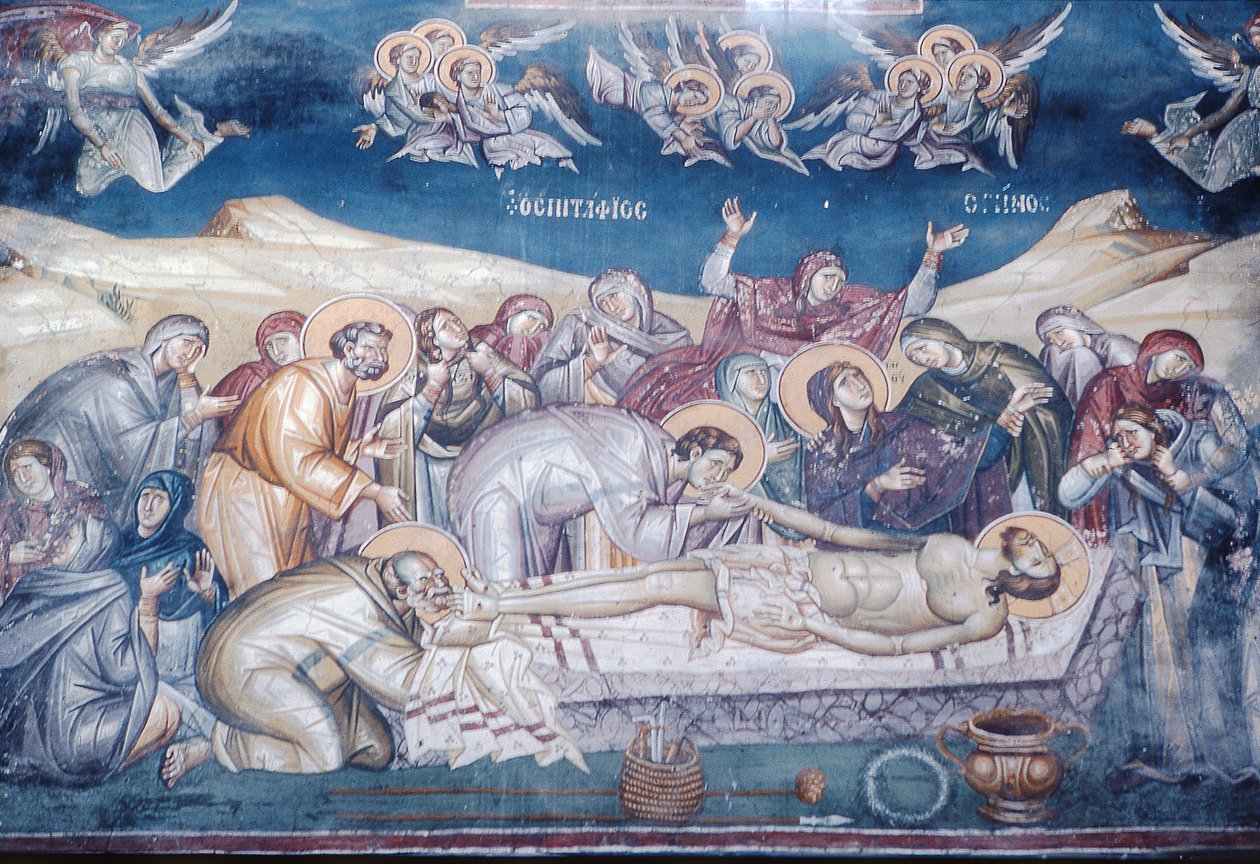 Krisztus gyászolása alkotó: Astrapas and Eutychios