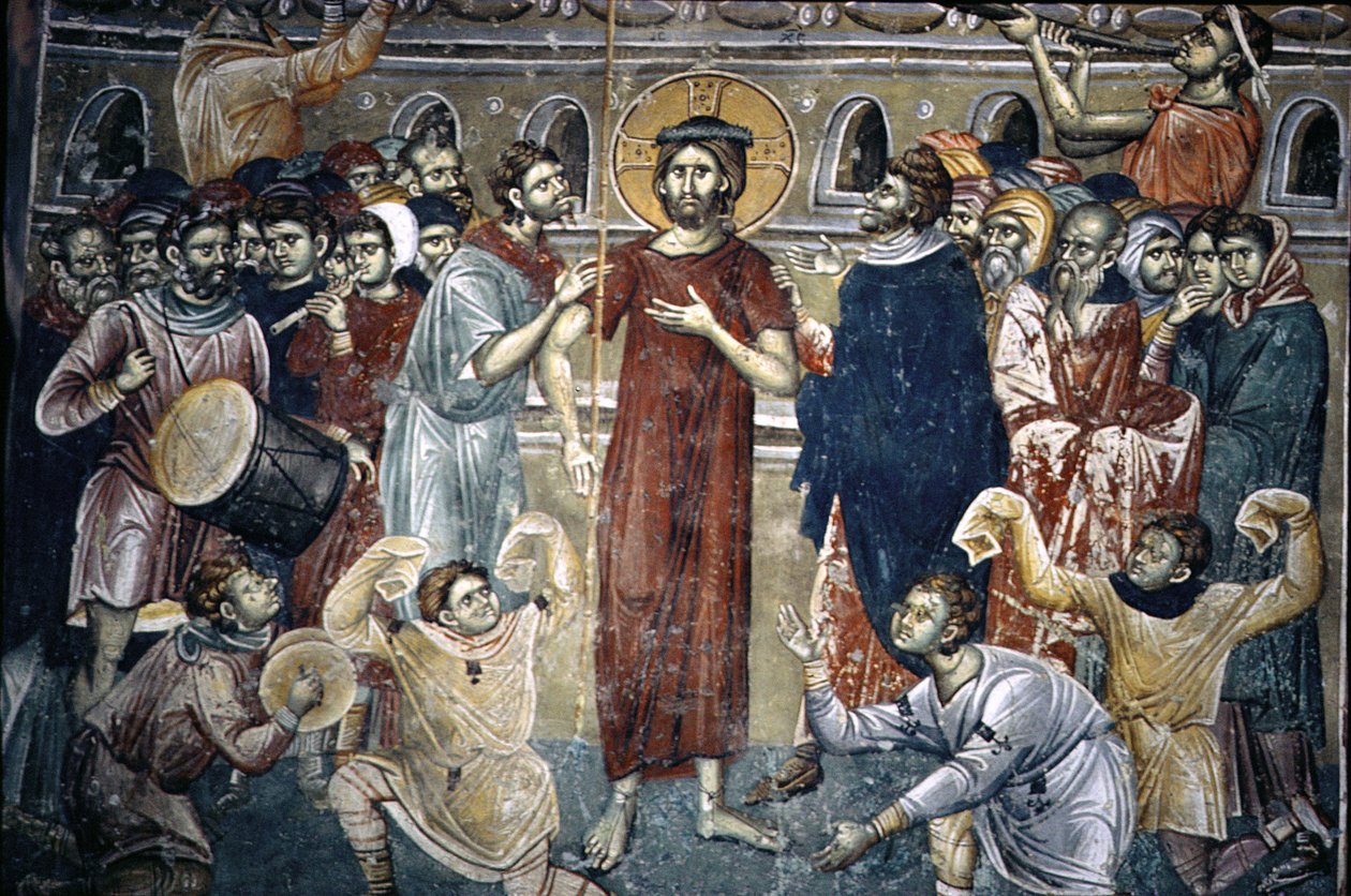 Krisztus kigúnyolása, 1316-18 alkotó: Astrapas and Eutychios
