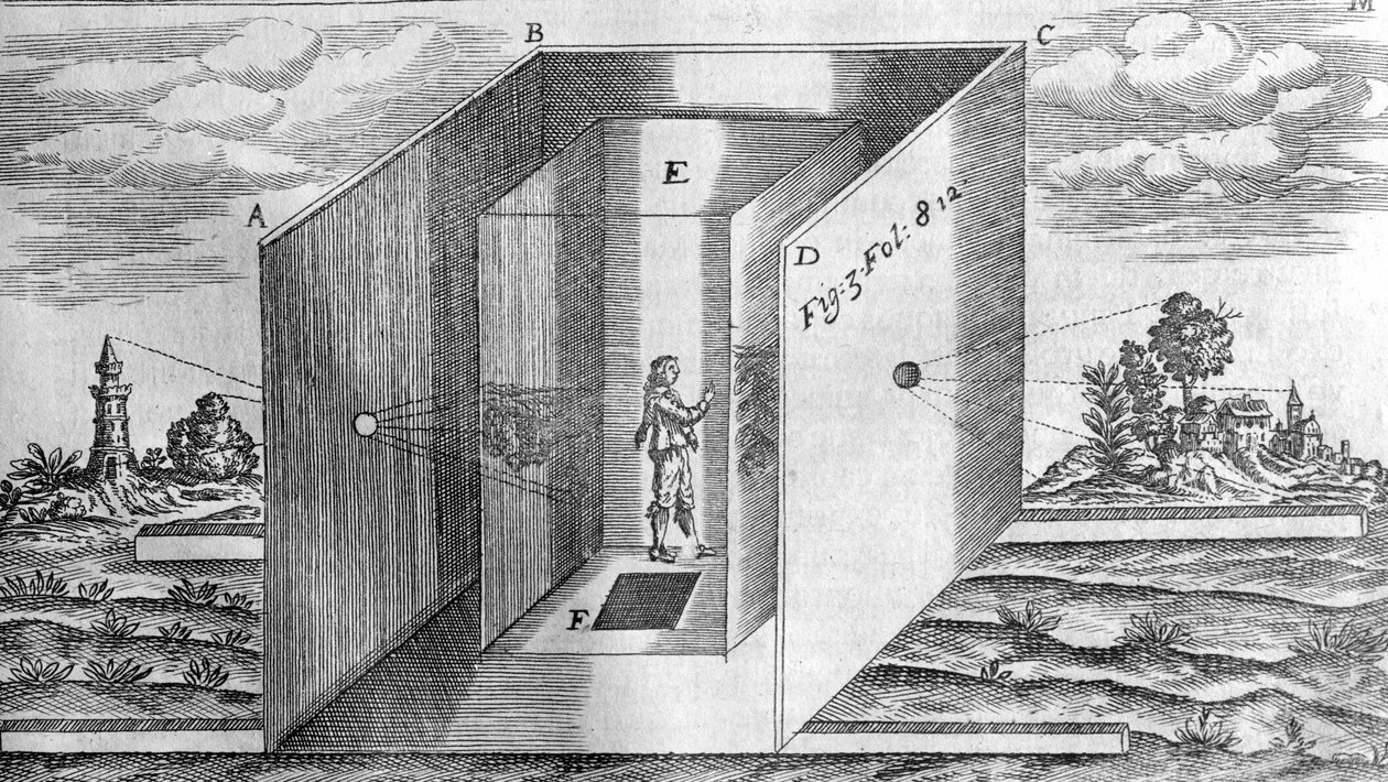 Sötét szoba Athanasius Kircher, Lucis és Umbra nyomán Róma 1600 alkotó: Athanasius Kircher