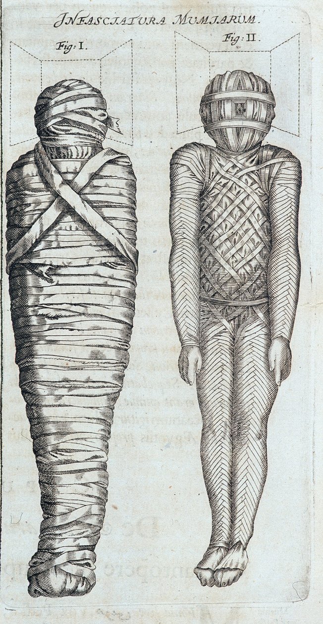 Múmiák – Athanase Kircher „” Sphynx mystagoga” című könyvében alkotó: Athanasius Kircher